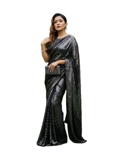 Sari de Tela de Seda Pesada con Nuevo Diseño, Inspirado en Bollywood, para Fiestas Nocturnas, con Blusa a Juego para Mujer - Product Image 1