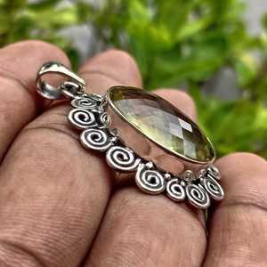 Colgante de plata esterlina con Topacio limón hecho a mano, colgantes y dijes finos de diseñador, joyería al por mayor, precio de fábrica - Product Image 3