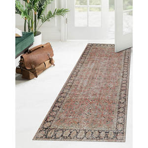 Printed <b>Rug</b>: Red and Black <b>Rugs</b>, Floral Pattern, Antique Decor,Nonwoven Thin <b>Rug</b> - Product Image 5