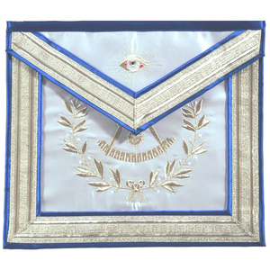 Kit de delantal de cuero masónico White Master Texas Jurisdiction Style English Watered Silk Grosgrain Material de cuero de alta calidad - Product Image 3