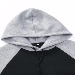 Sudadera con capucha con cordón de manga raglán de bloque de Color para hombre, jersey para hombre 55% algodón 45% poliéster Unisex calidad Premium OEM - Product Image 3