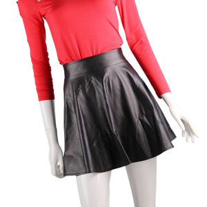 Jupes en jean en cuir véritable les plus vendues, marque privée OEM, jupes mini vintage taille naturelle pour femmes, volants, broderie à paillettes - Product Image 1