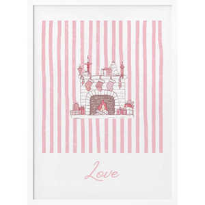 Fireplace for Love <b>Pink</b> Stripes Durable Paper Material for Unique Home Decor - Product Image 3