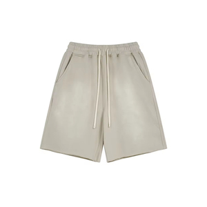 กางเกงขาสั้นแฟชั่นผ้าคอตตอนสำหรับผู้ชายกางเกงชายหาดขาสั้นผ้าบางระบายอากาศได้ดีกางเกงขาสั้นน้ำหนักเบามีเชือกหูรูดสีทึบเหมาะกับแสงแดด - Product Image 4