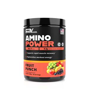 AMINO POWER-POWERVANCE USA Poudre instantanée riche en protéines, faible en sucre, pour une récupération musculaire rapide et une reconstitution énergétique après l'entraînement pour adultes - Product Image 1