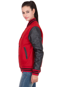 Venta al por mayor de manga completa Varsity Bomber Jacket Mujer Invierno Casual Patchwork Botones Bolsillos Impermeable Tallas grandes Opciones - Product Image 4