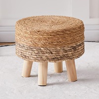 Vente en gros d'un nouvel article pouf rond en jonc de mer coussin tissé naturel pouf tabouret pouf meubles de maison faits à la main au Vietnam