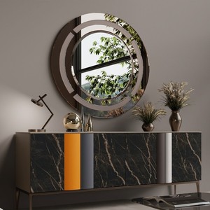 Contemporary Geometric <b>Round</b> <b>Wall</b> <b>Mirror</b> Modern Home Furniture Decorative <b>Mirror</b> - Product Image 1