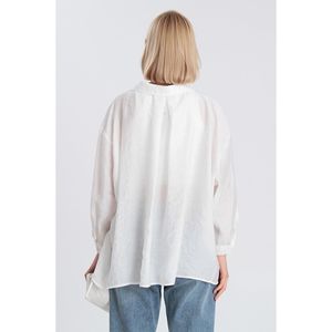 Camicia Oversize di lino collezione base con spalle scoperte - Product Image 4