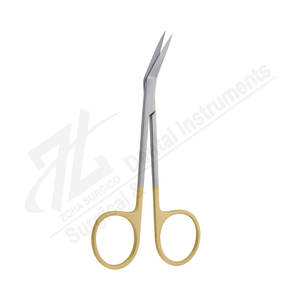 Iris 115mm 45 Degree Angled Stainless Steel Manual Operating Scissors Premium <b>Dental</b> Use A+ Grade Easy Operation Manufacturer - Product Image 1