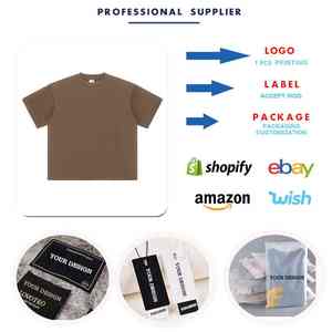 Camiseta cuadrada de alta calidad con cuello grueso 350GSM, Camiseta de algodón de gran tamaño con hombros caídos 100% para hombres - Product Image 3