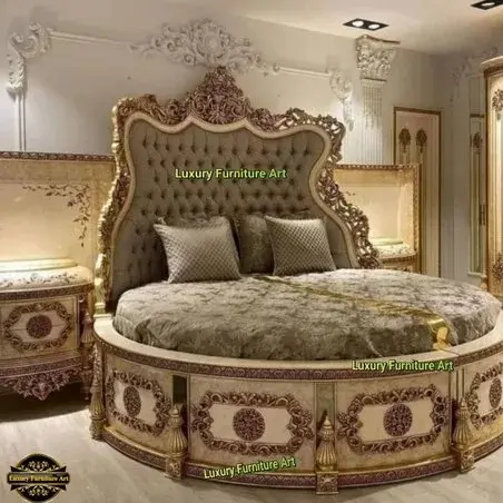 Kayu jati bulat ukuran King Kamar Tidur Set perabot kerajinan kayu ukuran Queen kamar tidur Set terjangkau ukuran King tempat tidur ukir tangan seluruh