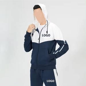 Chándal deportivo para hombre con logotipo personalizado, ropa de chándal informal con bolsillo de canguro de terciopelo, talla XL, chándal deportivo de 2 piezas - Product Image 4