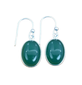 Pendientes clásicos de estilo bohemio, joyería para mujer, joyería de plata de ley 925, piedras preciosas de ónix verde, pendientes hechos a mano, regalo - Product Image 1