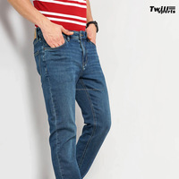 Pantalones de mezclilla de punto 100% algodón transpirables de talla grande para hombre Twill Sports High Street, ligeros, estilo lápiz, casuales, tipo cargo, de cintura alta