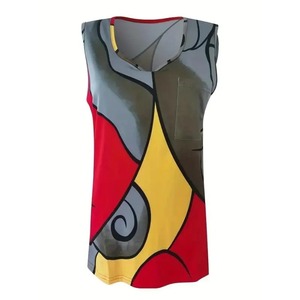 Camiseta sin mangas de verano para mujer en negro y rojo, camisolas de encaje de talla grande, ropa interior holgada, chaleco con diseño de encaje superior - Product Image 2