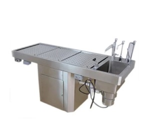 Mesa de Autopsia Eléctrica Ajustable en Altura para Suministros Funerarios con Construcción de Acero Inoxidable y Sistema de Drenaje - Product Image 1