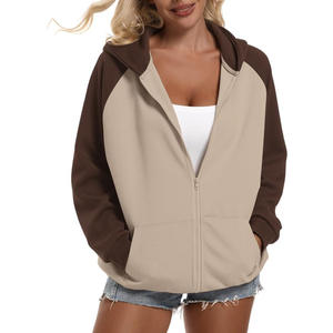 Sudadera con capucha y cremallera para mujer de diseño personalizado OEM mezcla de algodón suave con impresión de logotipo y ropa de moda de etiqueta privada - Product Image 1