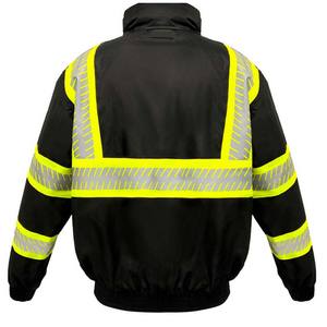 Vêtements de travail personnalisés pour l'extérieur, vêtements réfléchissants, veste à capuche à manches longues avec fermeture éclair, vestes pour hommes - Product Image 3