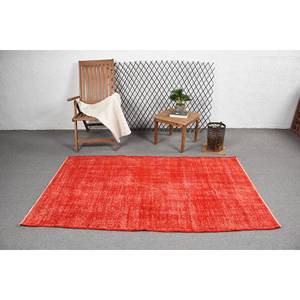 Tapis moderne vintage de grande surface de 3.9x6.7 pieds, rouge, style turc, laine et latex, pour adolescents, design de couloir rectangulaire - Product Image 3