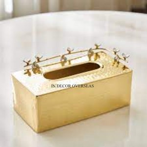 Nouvellement Arrivée Haute Qualité Plaqué Or Martelé Texture Première Qualité Métal Unique Designer Porte-Serviettes Et Boîte À Mouchoirs Fournitures - Product Image 1