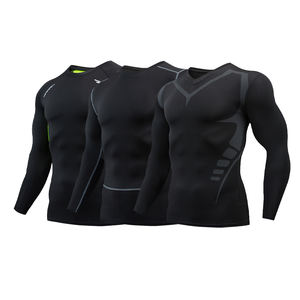 Camiseta de Manga Larga Compresiva para Hombre, Protección Solar, Segunda Piel, para Fitness, Ejercicio, Secado Rápido, Ropa Deportiva - Product Image 1