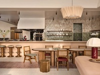 Ensemble de meubles de restaurant commercial, tabourets de bar, table et chaises, design moderne, restauration, cafétéria, petit-déjeuner, hôtel, café, bistrot