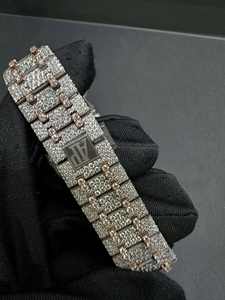 Reloj Digital ETA de Moissanita VVS1 de 32CT, Lujoso, Moderno, Estilo Hip Hop, Hecho a Mano, Edición Limitada, Cronógrafo, Acero Inoxidable - Product Image 5