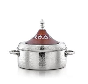 New Decorative Metal Hotpot Excellent Quality Designer <b>Casserole</b> Shiny Finished Tabletop Wholesale Metal Food Warmer - Product Image 5