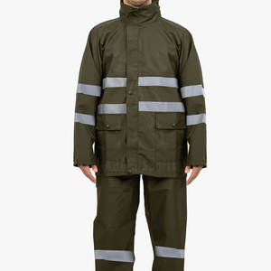 Traje de lluvia impermeable con chaqueta con capucha y conjunto de pantalones para trabajo al aire libre o protección de viaje - Product Image 1