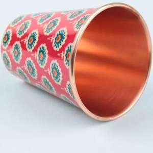 Verre en cuivre traditionnel avec aspect poli imprimé pour le verre à boire quotidien Facile à laver et à transporter n'importe où pour l'exportation en vrac - Product Image 4