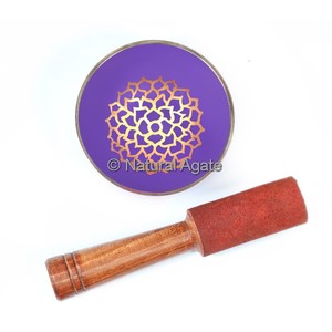 Vente en gros à bas prix Ensemble de bols en pierre d'agate Méditation de guérison Ensemble de bols chantants à 7 chakras | Bol chantant en plexus solaire - Product Image 5