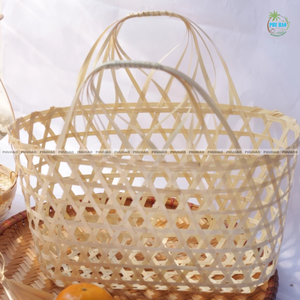 CESTA DE REGALO DE BAMBÚ Ecológica con Asas o Embalaje Ecológico Personalizable para Uso Corporativo y Personal Decoración del Hogar - Product Image 2