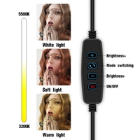 Anneau lumineux LED de 10 pouces 3200-5600K pour éclairage photographique et vidéo, intensité réglable, avec trépied et support de téléphone