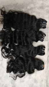 Mèches indiennes brutes non transformées à cuticules alignées, cheveux droits à tresser d'Inde - Product Image 6