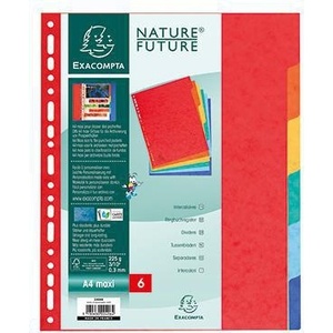 Séparateurs de dossiers en carton multicolores extra larges A4 pour dossiers Exacompta - Product Image 1