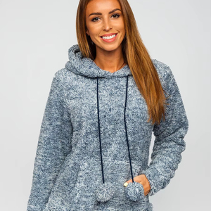 Nuevo Conjunto Deportivo Casual de Sherpa, Color Sólido, Forro Polar Térmico 100% Algodón, Sudadera con Capucha y Pantalones - Product Image 1