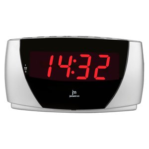 Justaminute Digital Alarm <b>Clock</b> Silver 2 Alarms With Snooze Function <b>Battery</b> And Mains Powered - Product Image 1