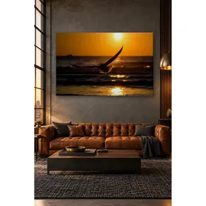 Impression sur toile : Fida, oiseau planant au-dessus de la mer au coucher du soleil - Product Image 2