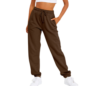 Women's 100% Cotton Sweatpants Streetwear Mid-Waist <b>Drawstring</b> Pant Flat Customized Logo Printing Breathable OEM Women's <b>Trouser</b> - Product Image 1
