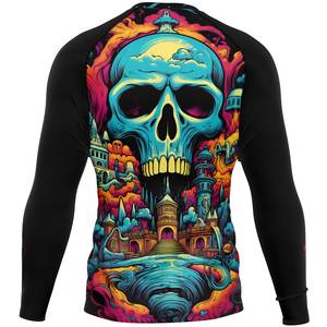 Camisa de compresión impresa personalizada de manga larga Surf natación rash guard OEM spandex material sublimación Rash Guard para hombres - Product Image 2
