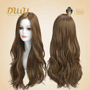 Bonna-DWY Free Part Long Wavy Brown Synthetic <b>Wig</b> Short Curly Layered Headband Style Light Brown Lace Front Mono Lace Front - Product Image 4