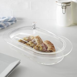 Plat de service en acrylique au design moderne avec couvercle pour la maison hôtel restaurant et ustensiles de cuisine plat de service couleur claire plats de service - Product Image 4