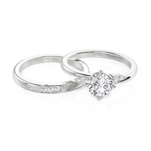 Jeulia Classic Bypass Round Cut Diamond Engagement <b>Ring</b> <b>Set</b> - Product Image 2
