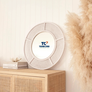 กระจกหวายหรูหราพร้อมกรอบกระจกหวายที่ออกแบบอย่างประณีตกระจกหวายที่เหมาะสำหรับการตกแต่งห้องใดๆ - Product Image 3