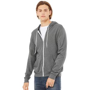 Bella Canvas <b>Dark</b> <b>Grey</b> Heather Fleece Adult Snow Heather French Terry Zip <b>Hoodie</b> - Product Image 5