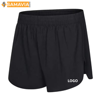 SAMAVIA Short de bain pour homme anti-rides à séchage rapide, imprimé numérique uni, 100 % nylon, taille élastique, pour l'été, décontracté, plage, surf, maillot de bain