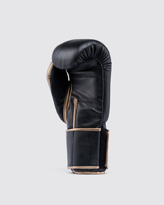 Gants de boxe à sangles Velcro dorées noires de haute qualité - Product Image 3