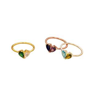 Anillo de Plata de Ley 925 Chapado en Oro de 14K, Estilo Clásico Natural, con Circonita Genuina en Corte Pera y Engaste de Garras, para Boda o Fiesta - Product Image 4