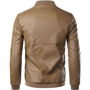 Fabricants de vestes en cuir, logo brodé personnalisé, veste en cuir de course noire à coupe courte, veste en cuir de haute qualité pour hommes - Product Image 2